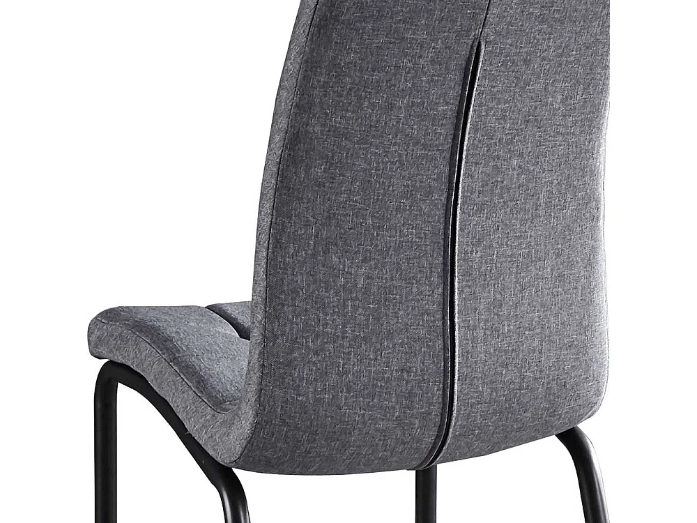 Stühle in Hellgrau Webstoff hoher Lehne (2er Set)