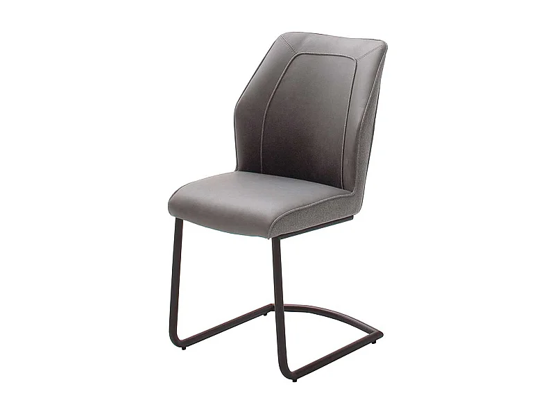 Freischwinger in Grau Webstoff Retro Look (2er Set)