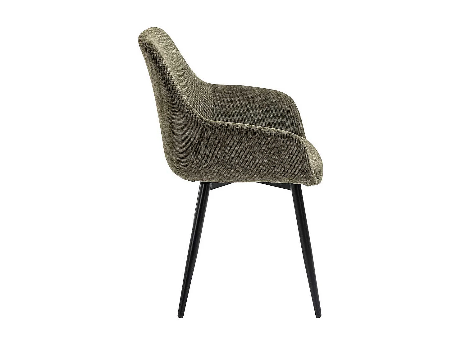 Esstisch Stühle in Graugrün und Schwarz Stoffbezug (2er Set)