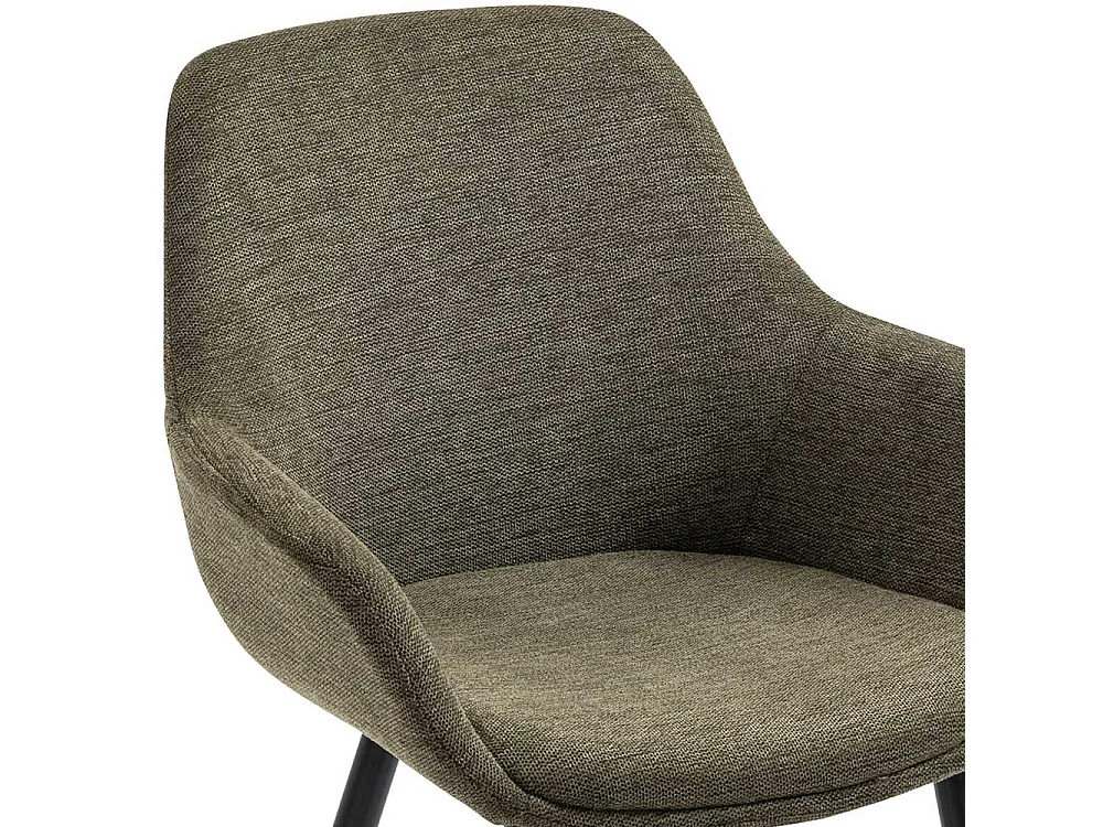 Esstisch Stühle in Graugrün und Schwarz Stoffbezug (2er Set)