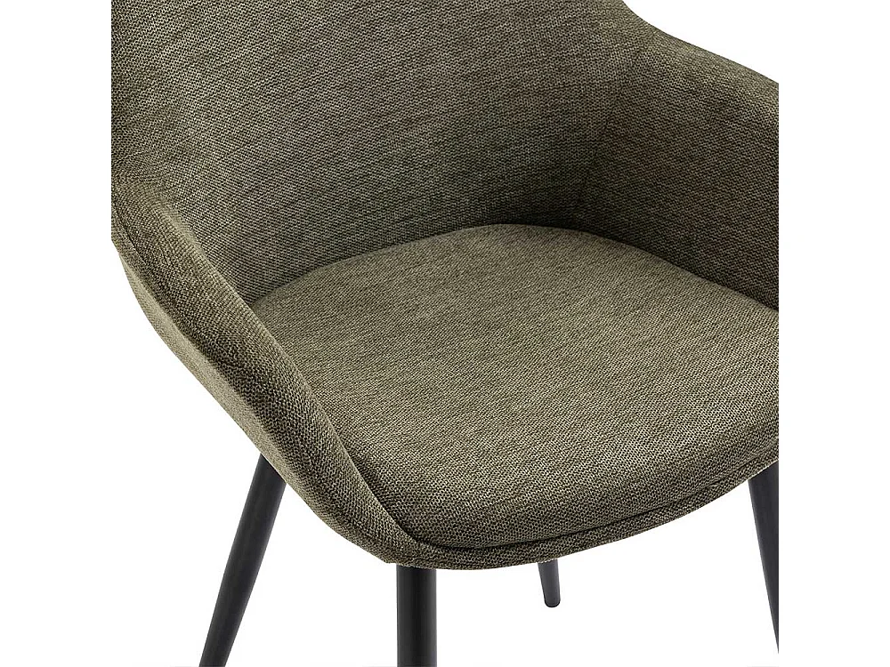 Esstisch Stühle in Graugrün und Schwarz Stoffbezug (2er Set)