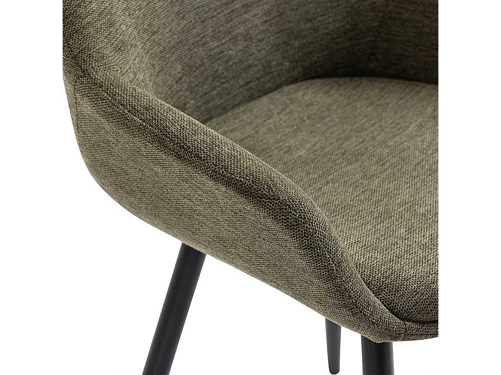 Esstisch Stühle in Graugrün und Schwarz Stoffbezug (2er Set)