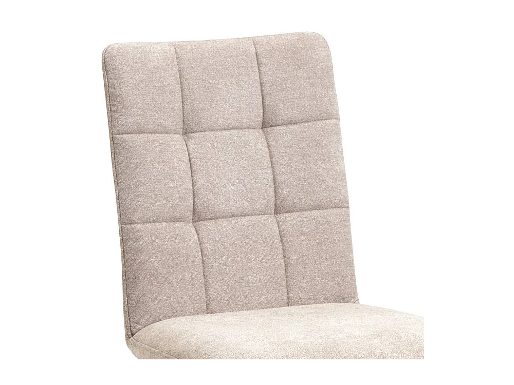 Esszimmerstuhl Polsterstuhl Esszimmer in Beige aus Flockstoff (2er Set)