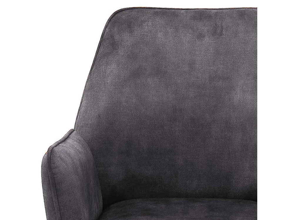 Drehbare Armlehnenstühle in Anthrazit Velours Metallgestell schwarz (2er Set)