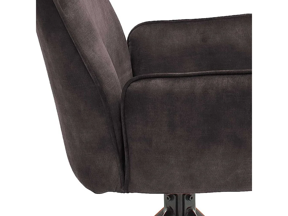 Drehbare Armlehnenstühle in Anthrazit Velours Metallgestell schwarz (2er Set)