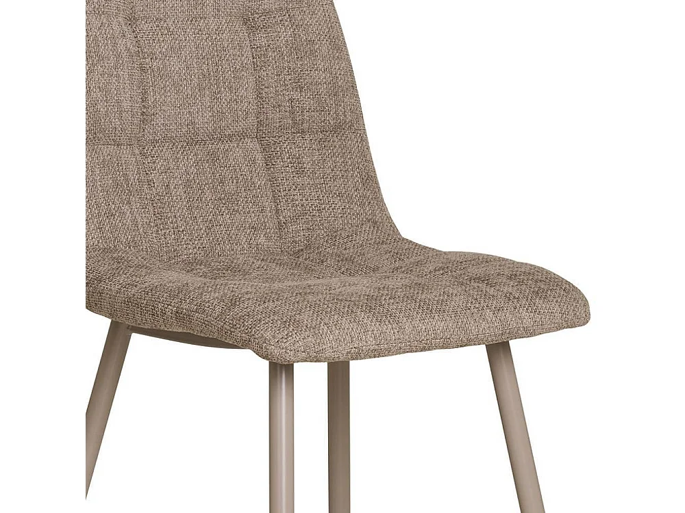 Polsterstuhl Küchenstuhl aus Strukturstoff mit Gestell aus Metall (2er Set)