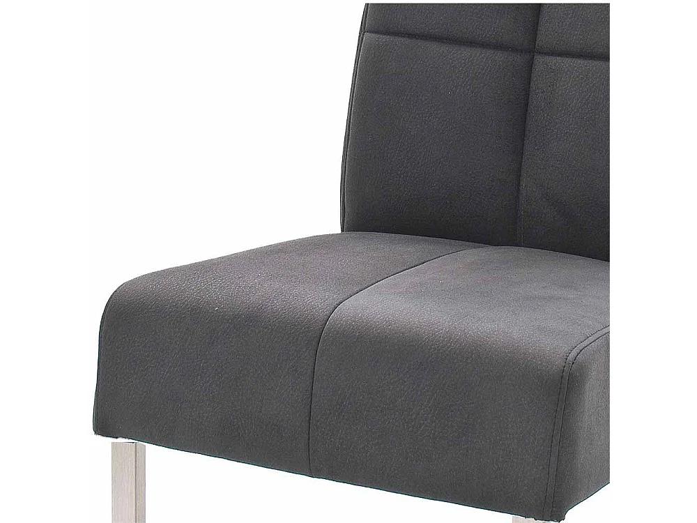 Schwingstuhl Set in Grau Edelstahl (2er Set)