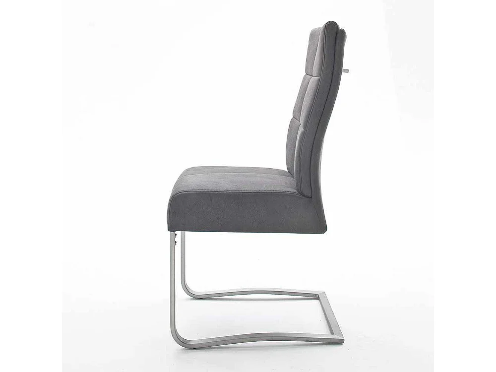 Schwingstuhl Set in Grau Edelstahl (2er Set)