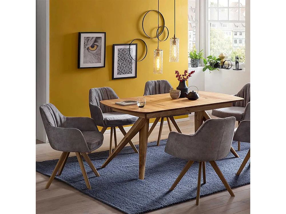 Polsterstuhl Esszimmer mit Armlehnen Gestell aus Massivholz