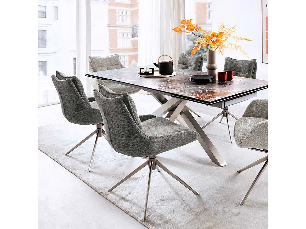 Polsterstuhl drehbar gepolsterter Rückenlehne (2er Set)