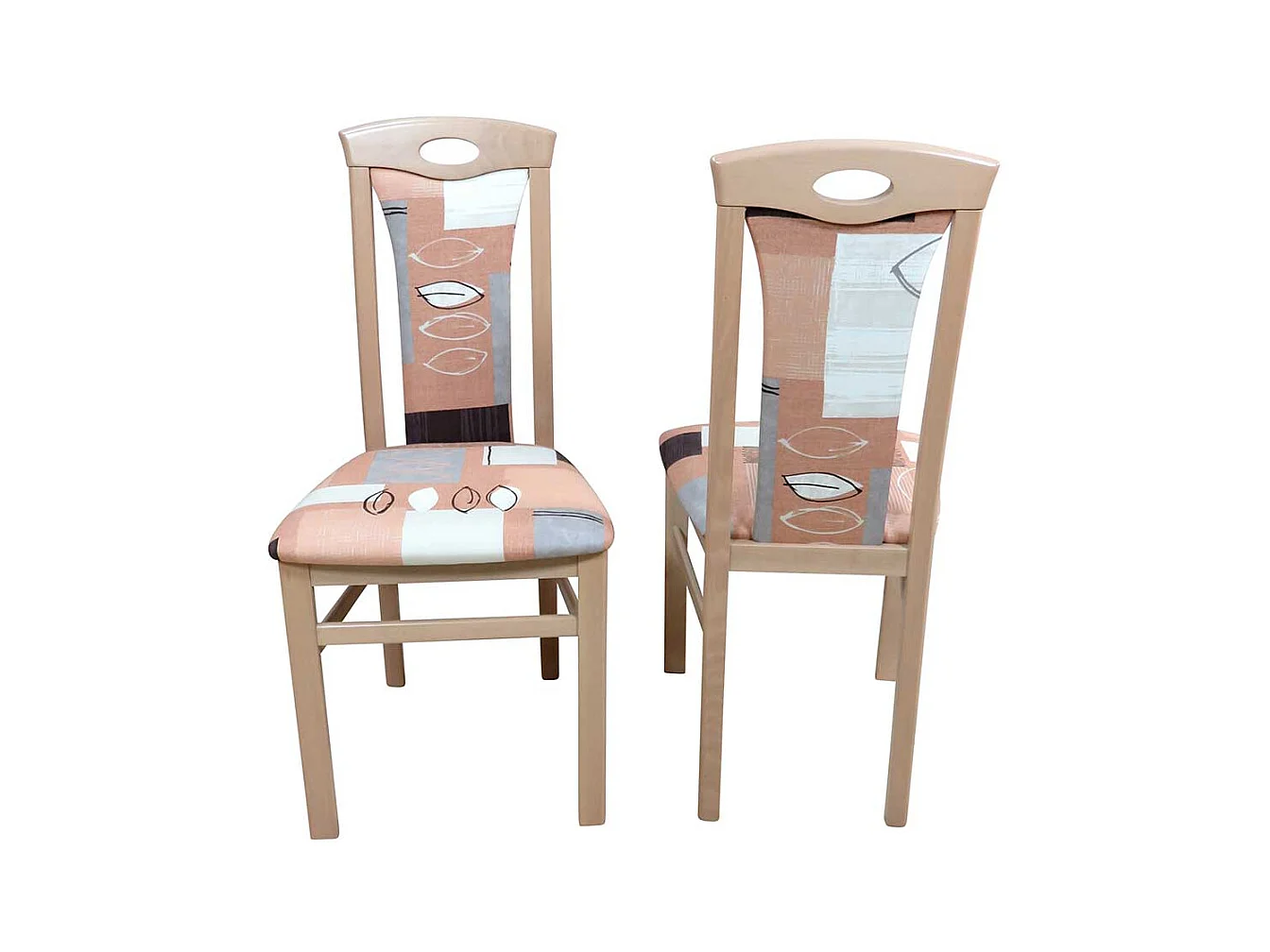 Esstischstuhl Set in Braun Bunt gemustert Buche Massivholz (2er Set)