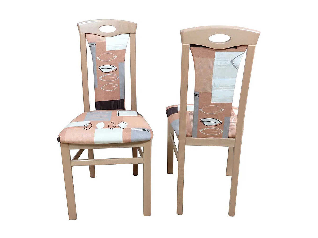 Esstischstuhl Set in Braun Bunt gemustert Buche Massivholz (2er Set)