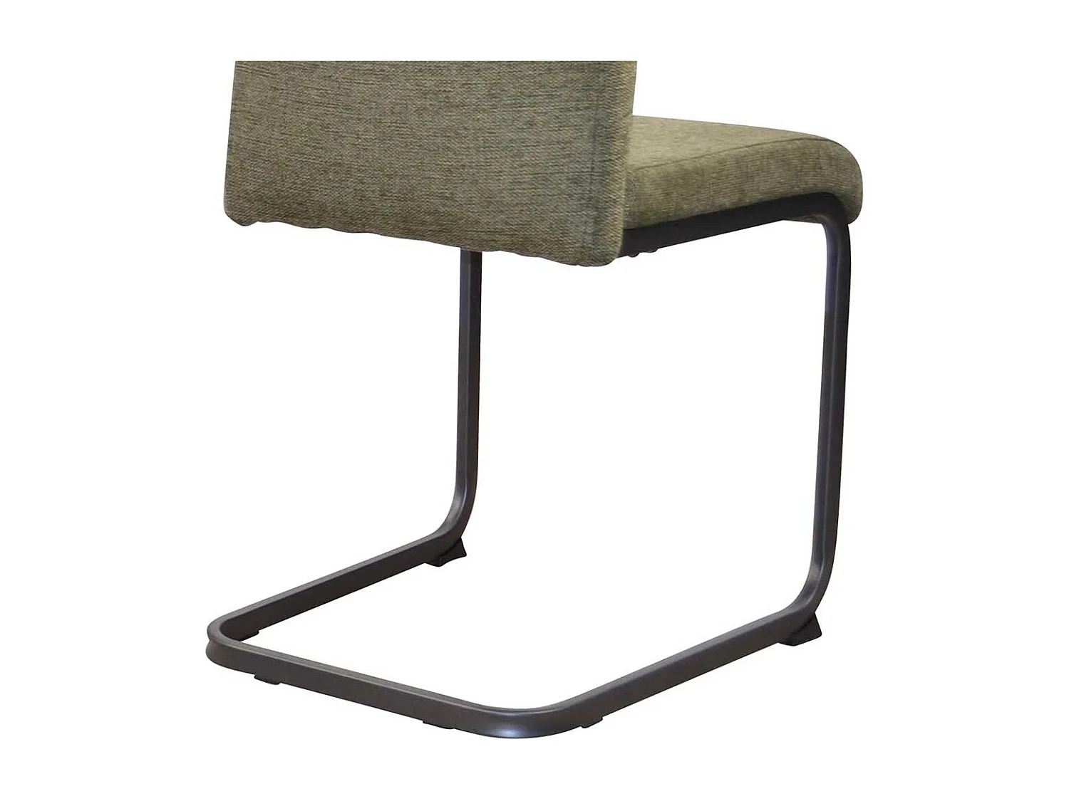 Freischwingerstuhl in Oliv Grün und Schwarz 99 cm hoch (4er Set)