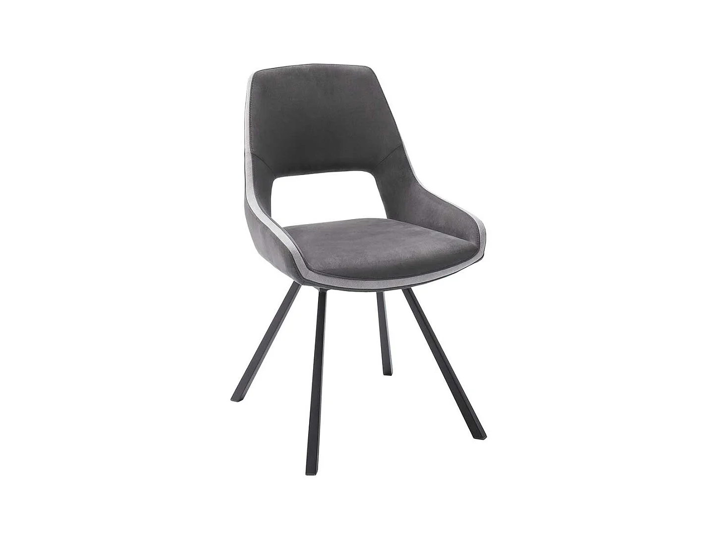 Esstisch Stühle in Dunkelgrau Microfaser 50 cm Sitzhöhe (2er Set)