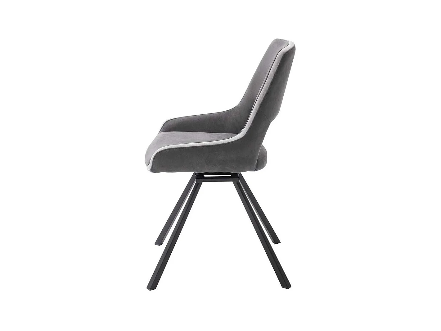 Esstisch Stühle in Dunkelgrau Microfaser 50 cm Sitzhöhe (2er Set)