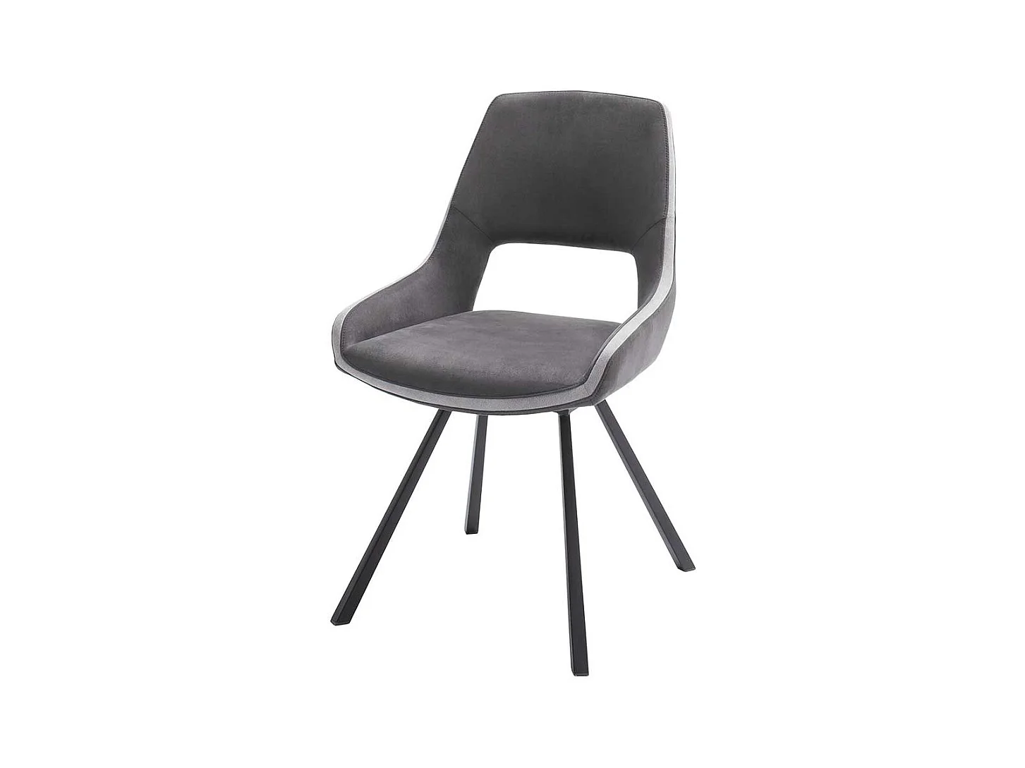 Esstisch Stühle in Dunkelgrau Microfaser 50 cm Sitzhöhe (2er Set)