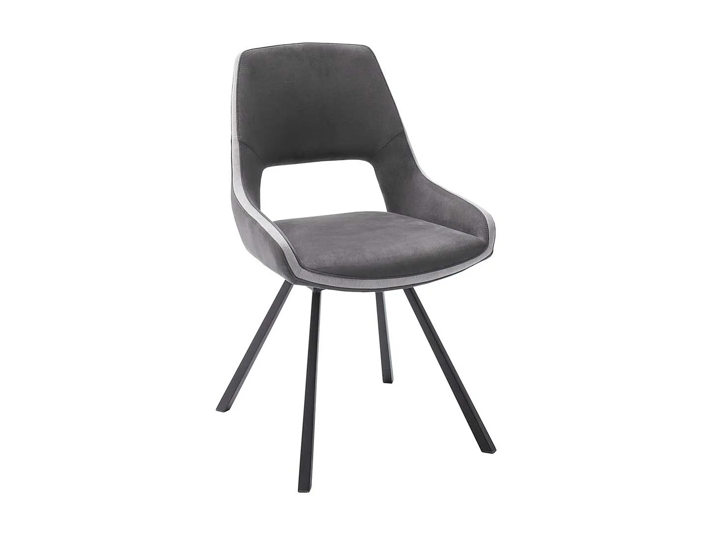 Esstisch Stühle in Dunkelgrau Microfaser 50 cm Sitzhöhe (2er Set)