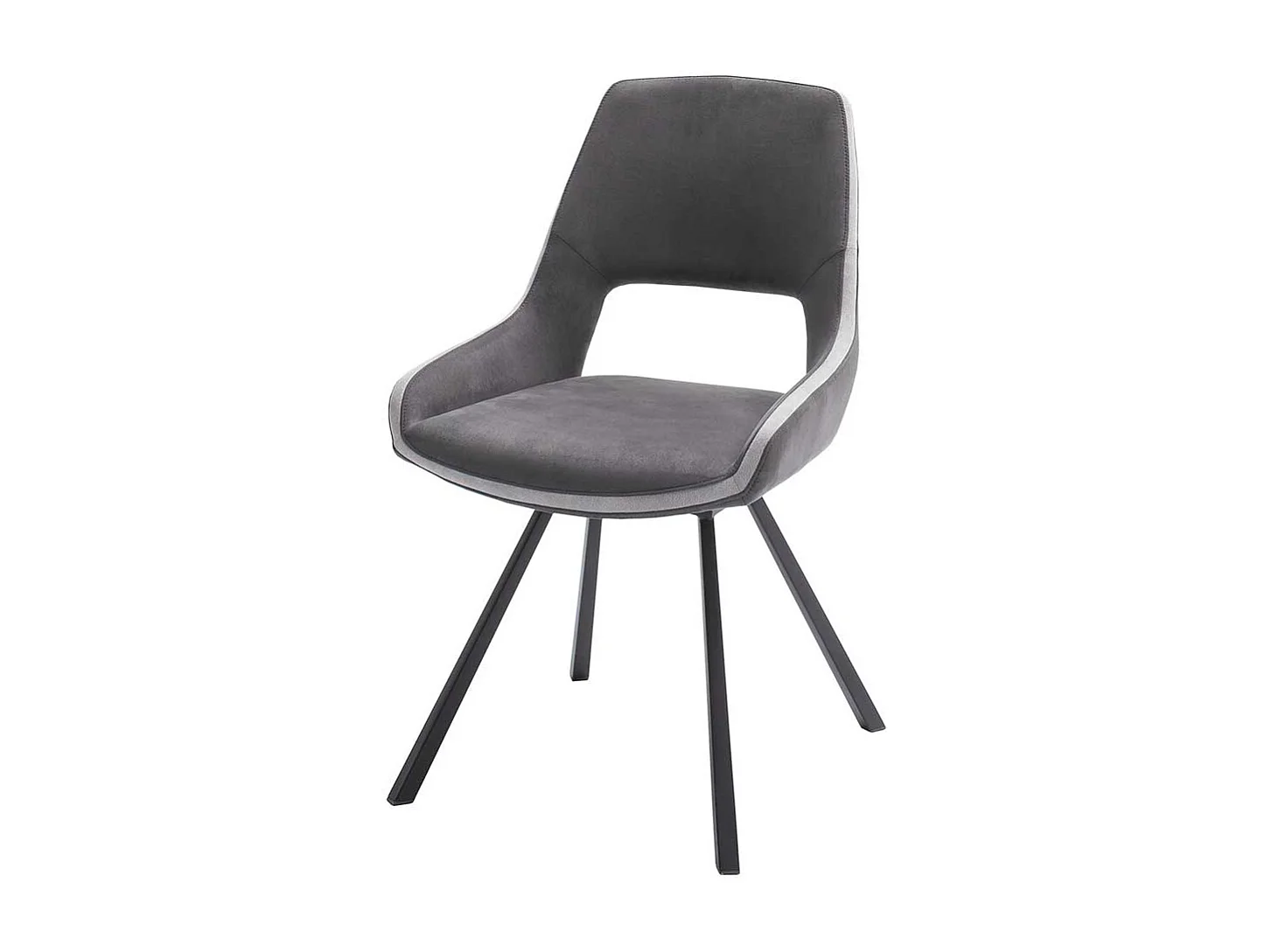 Esstisch Stühle in Dunkelgrau Microfaser 50 cm Sitzhöhe (2er Set)