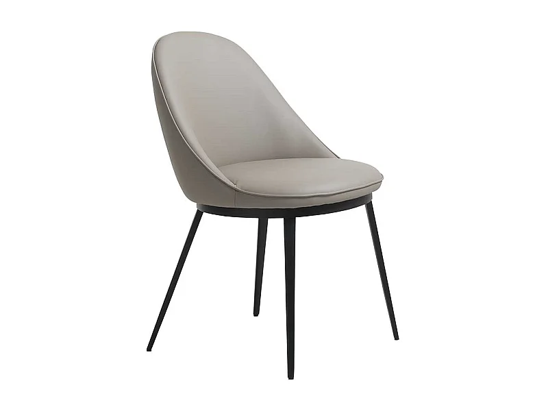 Grauer Polsterstuhl aus Kunstleder und Metall Skandi Design