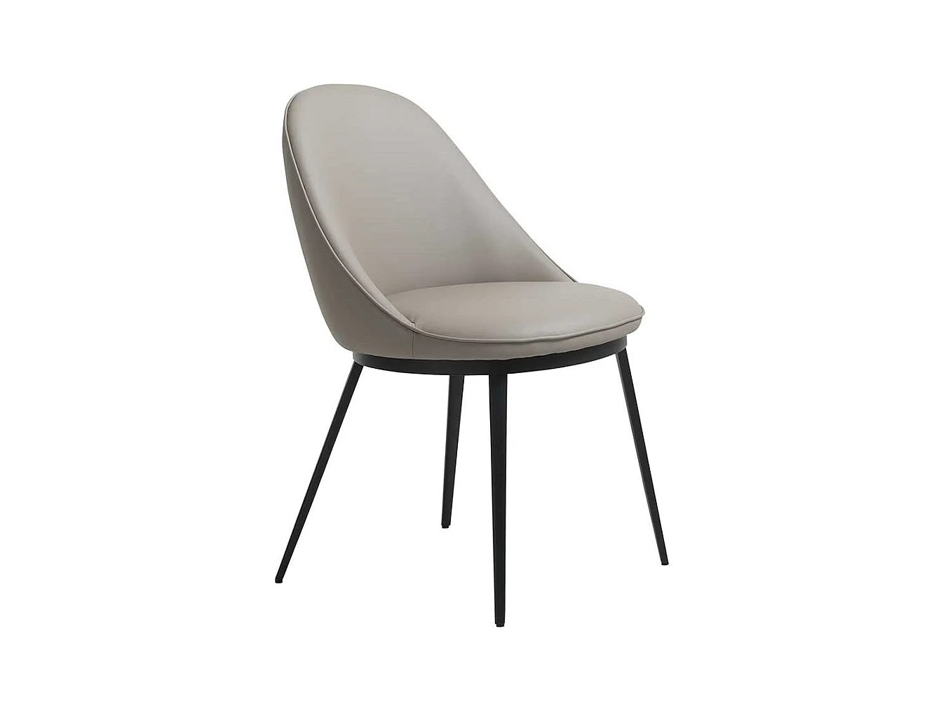 Grauer Polsterstuhl aus Kunstleder und Metall Skandi Design