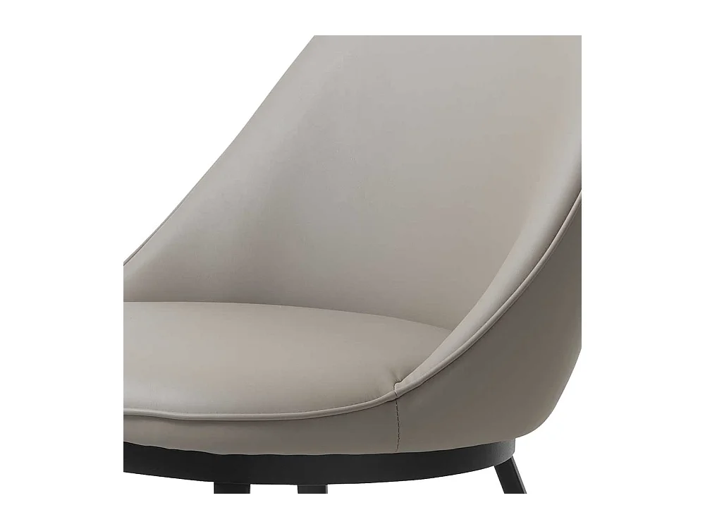 Grauer Polsterstuhl aus Kunstleder und Metall Skandi Design