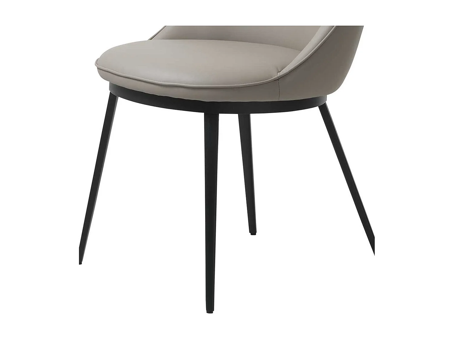 Grauer Polsterstuhl aus Kunstleder und Metall Skandi Design