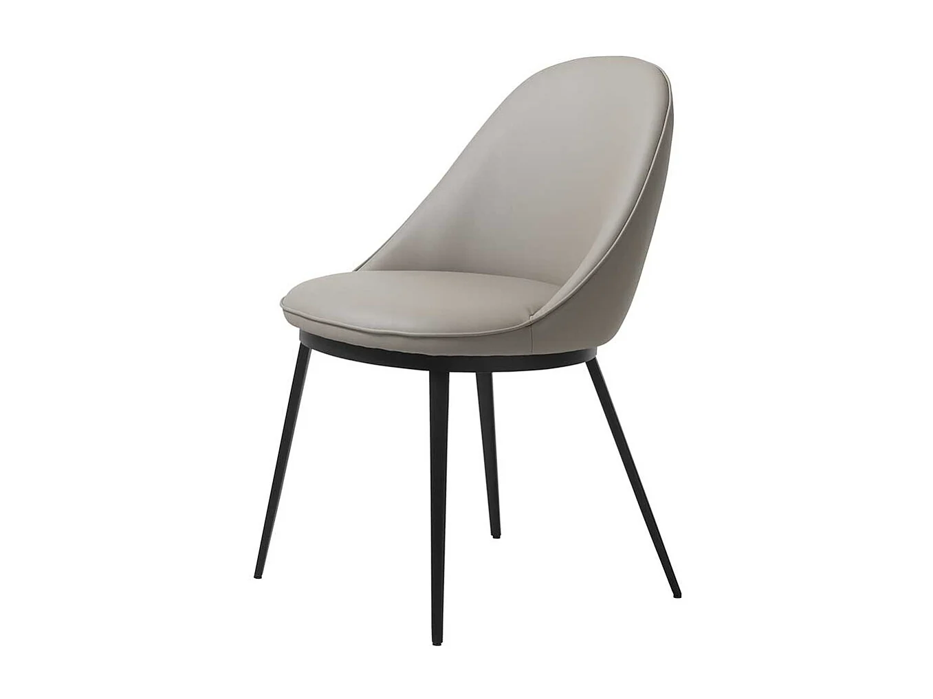 Grauer Polsterstuhl aus Kunstleder und Metall Skandi Design