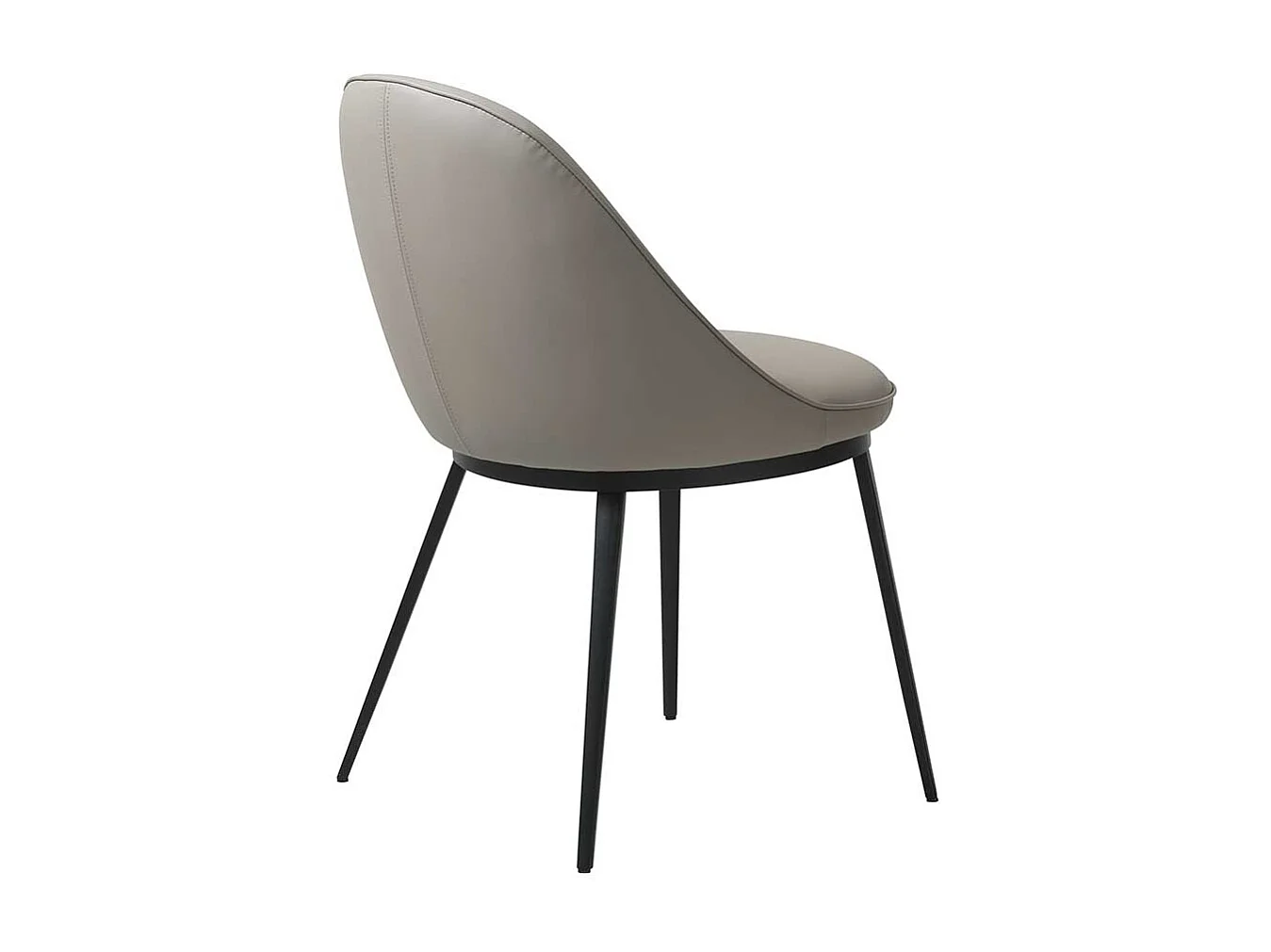 Grauer Polsterstuhl aus Kunstleder und Metall Skandi Design