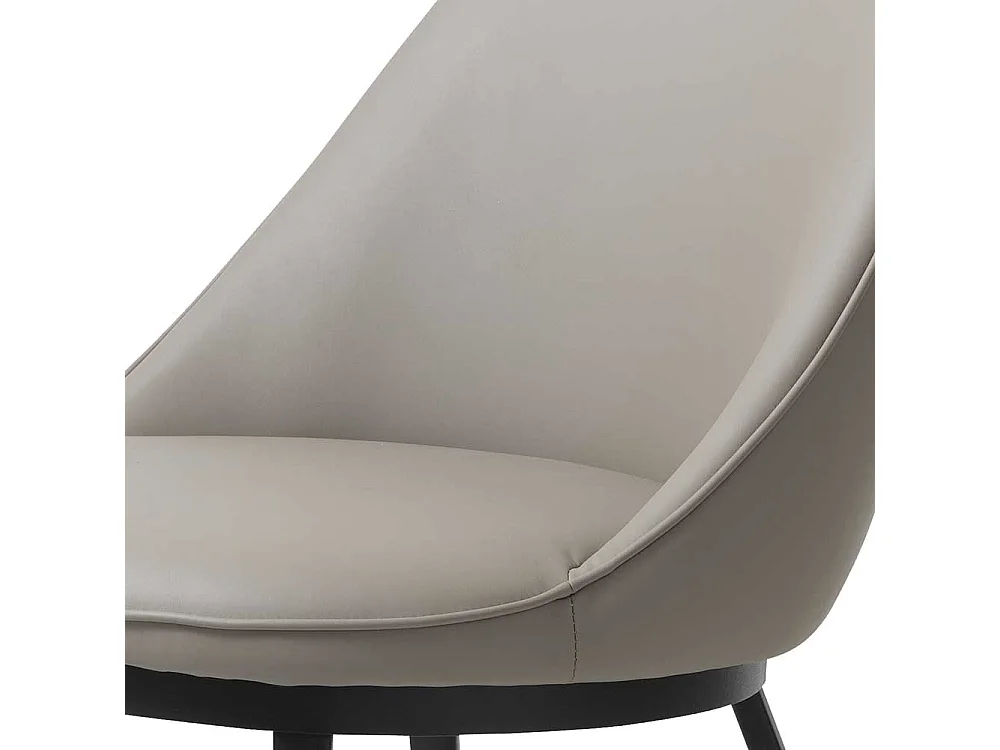 Grauer Polsterstuhl aus Kunstleder und Metall Skandi Design