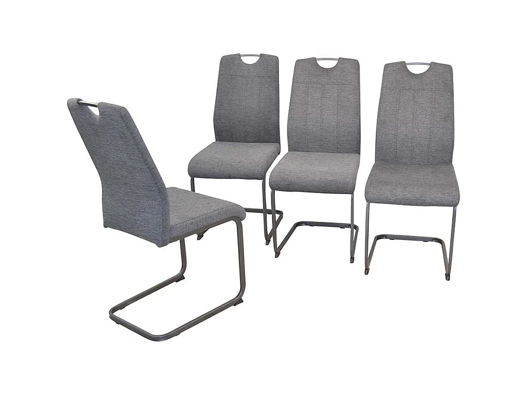 Schwingstuhl in Anthrazit und Schwarz hoher Lehne (4er Set)