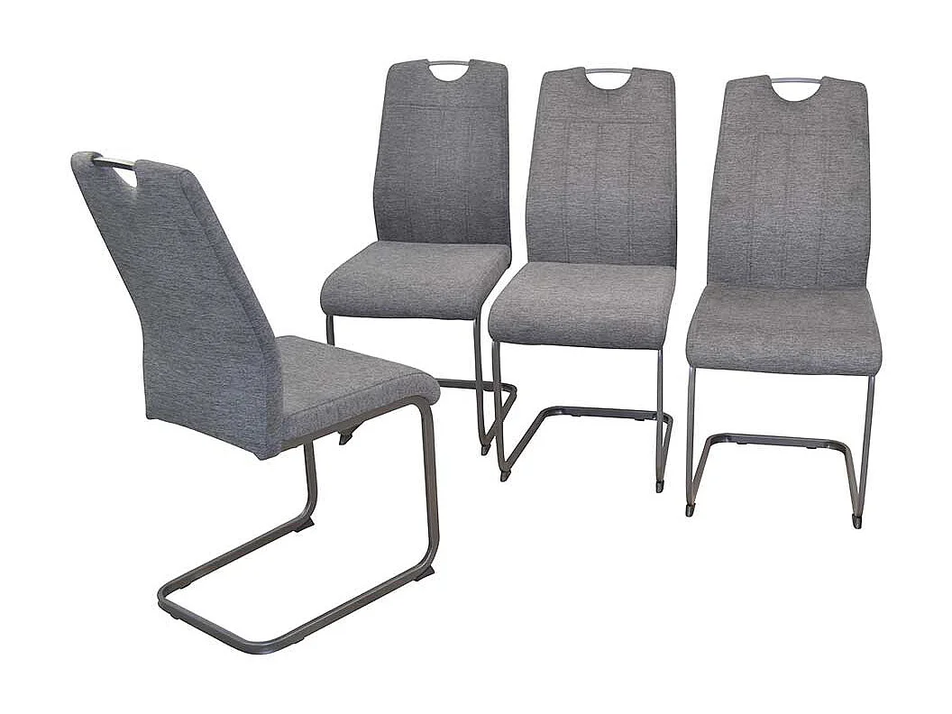 Schwingstuhl in Anthrazit und Schwarz hoher Lehne (4er Set)