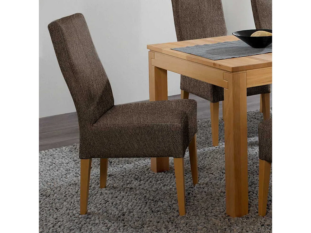 Esszimmer Polsterstühle in Grau Stoff Massivholzgestell aus Buche (2er Set)