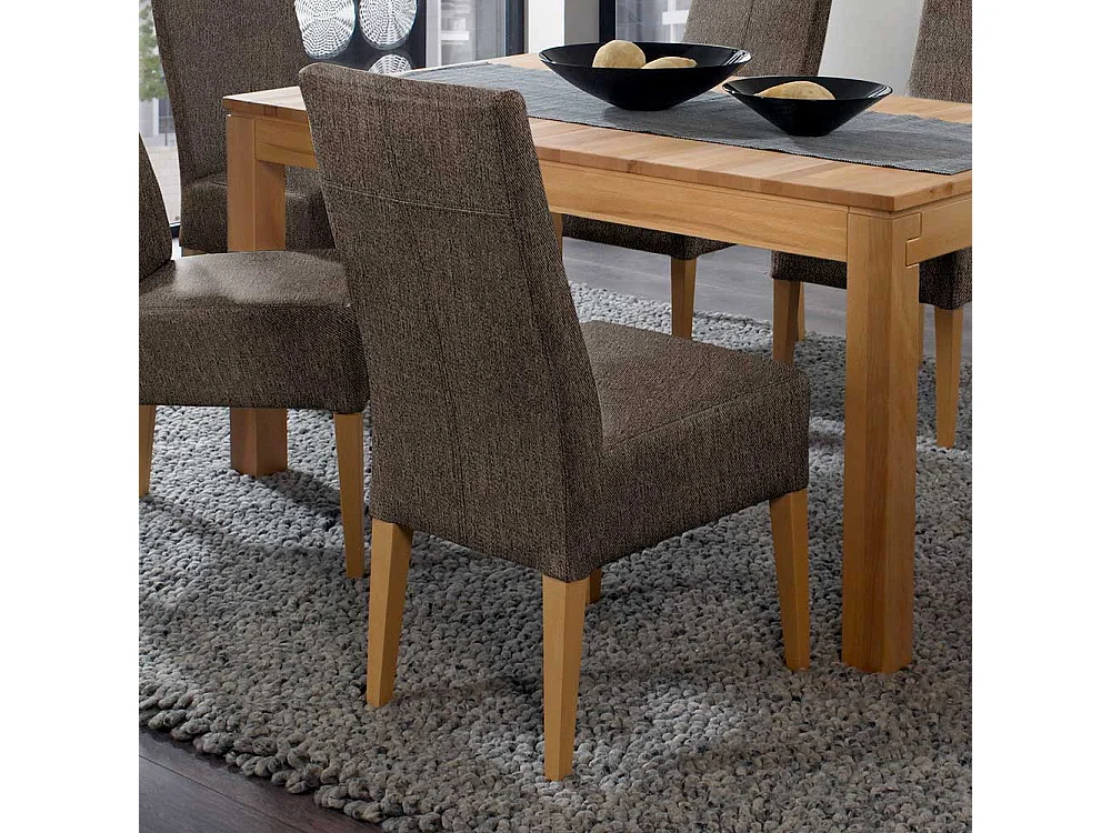 Esszimmer Polsterstühle in Grau Stoff Massivholzgestell aus Buche (2er Set)
