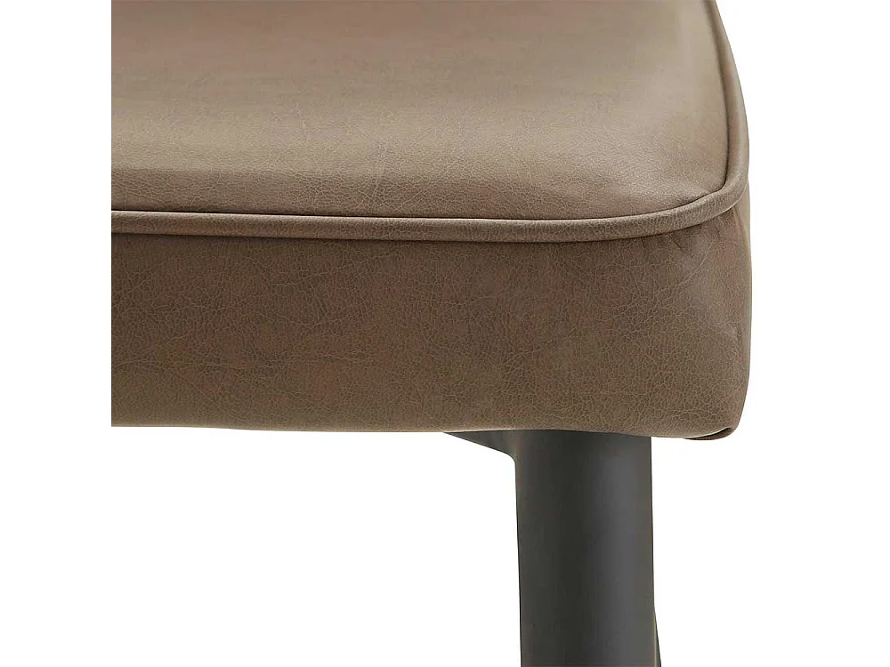 Esszimmerstühle in Braun Kunstleder hoher Lehne (2er Set)