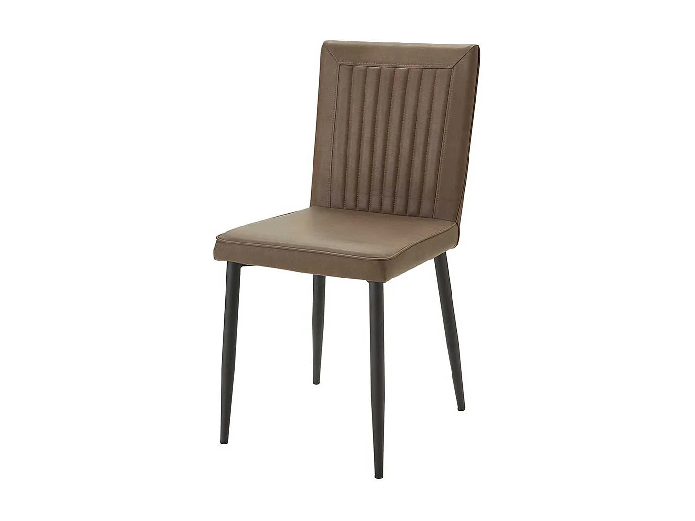 Esszimmerstühle in Braun Kunstleder hoher Lehne (2er Set)