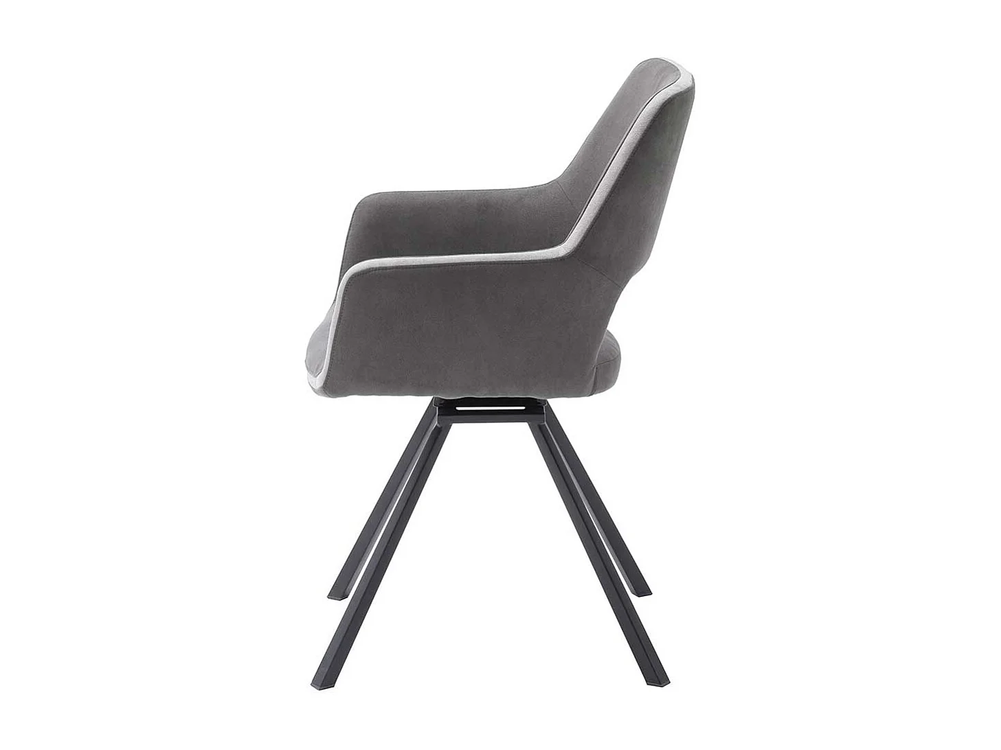 Moderne Esszimmerstühle in Dunkelgrau Microfaser Armlehnen (2er Set)