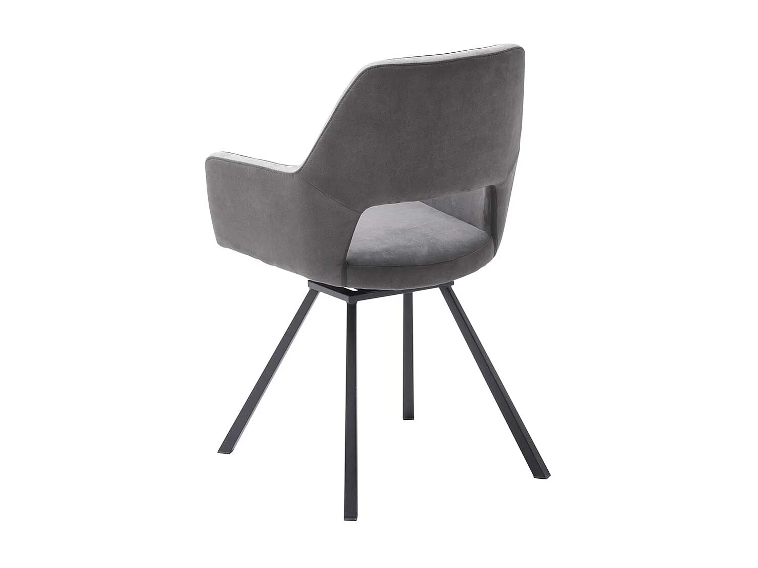 Moderne Esszimmerstühle in Dunkelgrau Microfaser Armlehnen (2er Set)