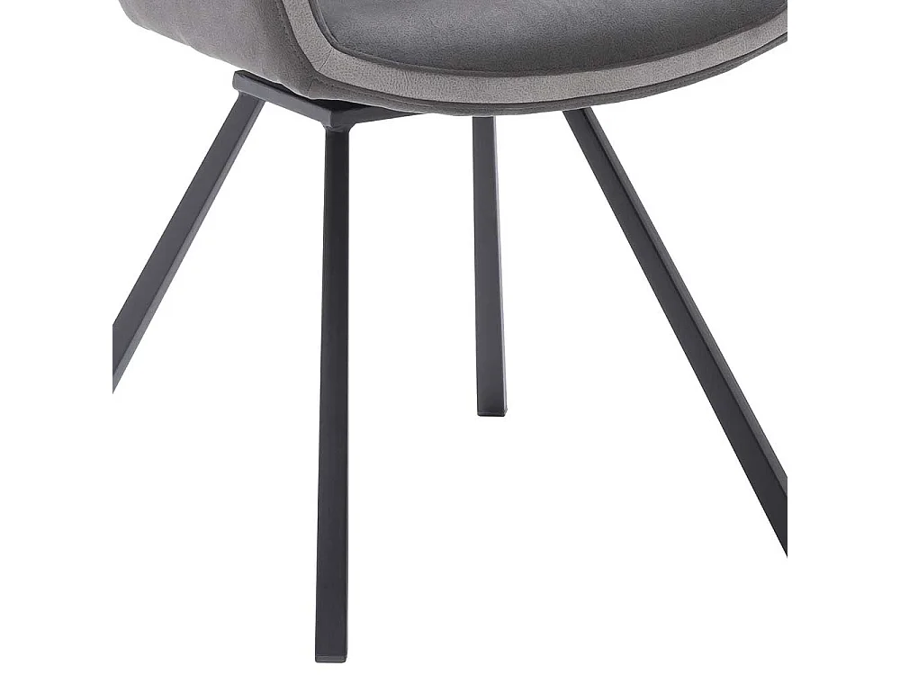 Moderne Esszimmerstühle in Dunkelgrau Microfaser Armlehnen (2er Set)