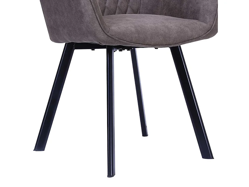 Armlehner in Taupe Microfaser Fußgestell aus Edelstahl (2er Set)