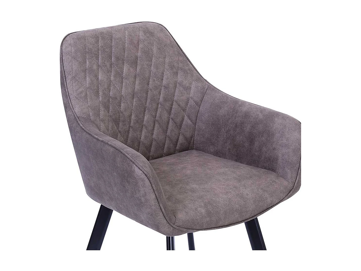 Armlehner in Taupe Microfaser Fußgestell aus Edelstahl (2er Set)