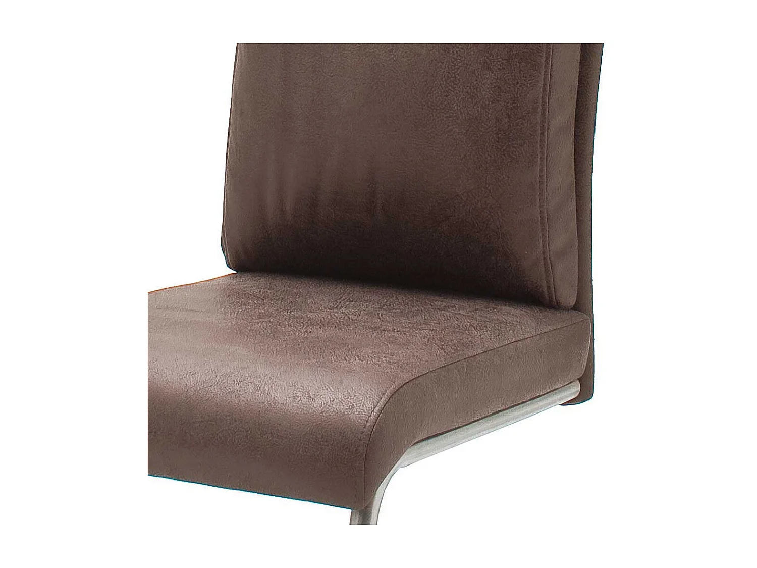 Freischwingerstuhl Set in Microfaser Braun Edelstahl (2er Set)