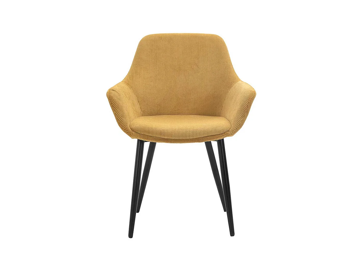 Esszimmerarmlehnstuhl in Goldgelb und Schwarz Gestell aus Metall (2er Set)