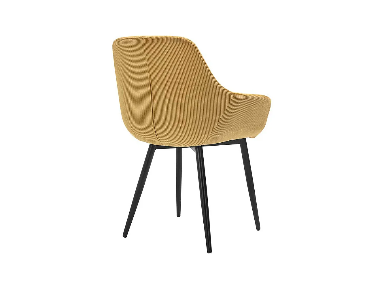 Esszimmerarmlehnstuhl in Goldgelb und Schwarz Gestell aus Metall (2er Set)