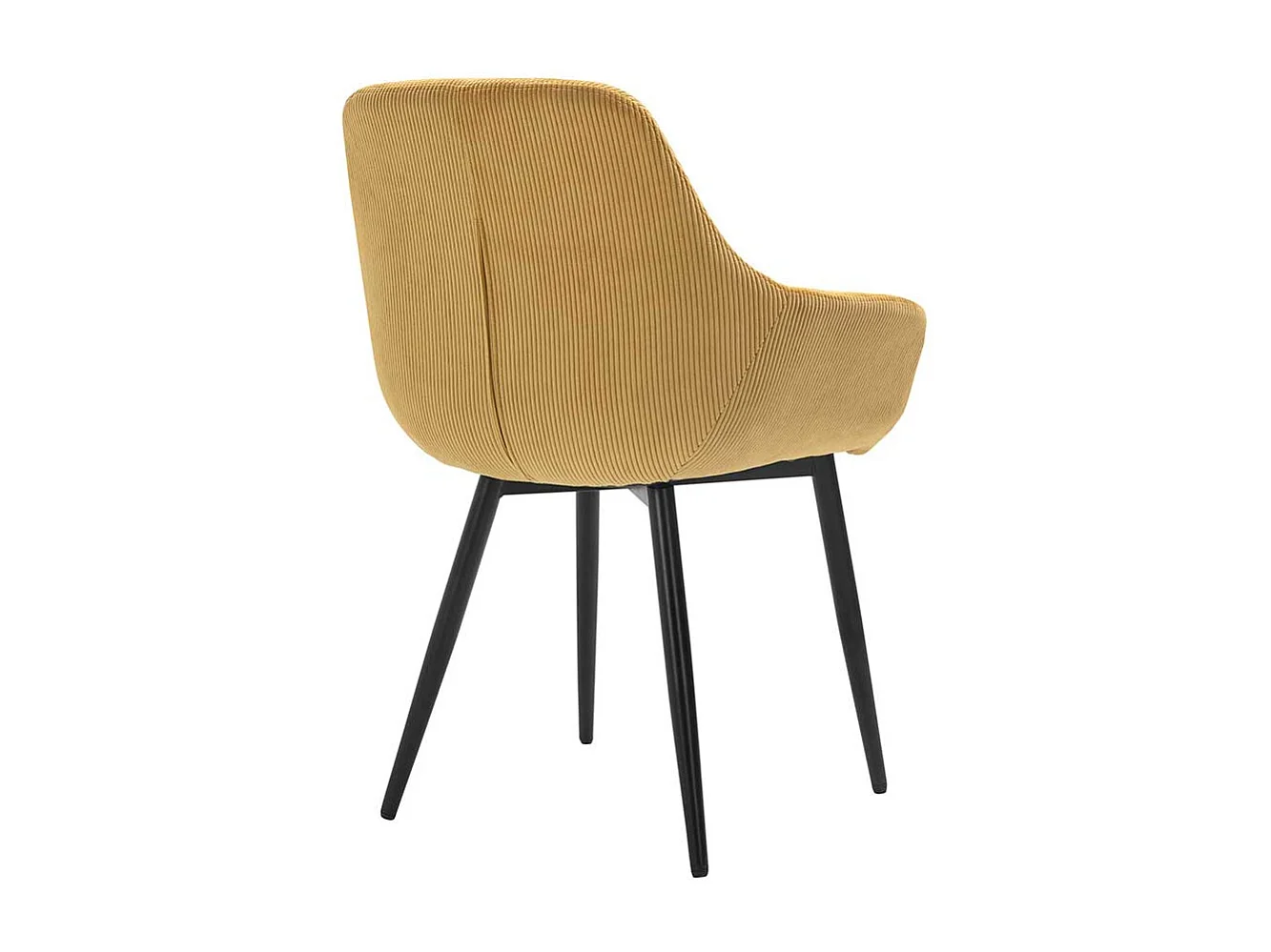 Esszimmerarmlehnstuhl in Goldgelb und Schwarz Gestell aus Metall (2er Set)