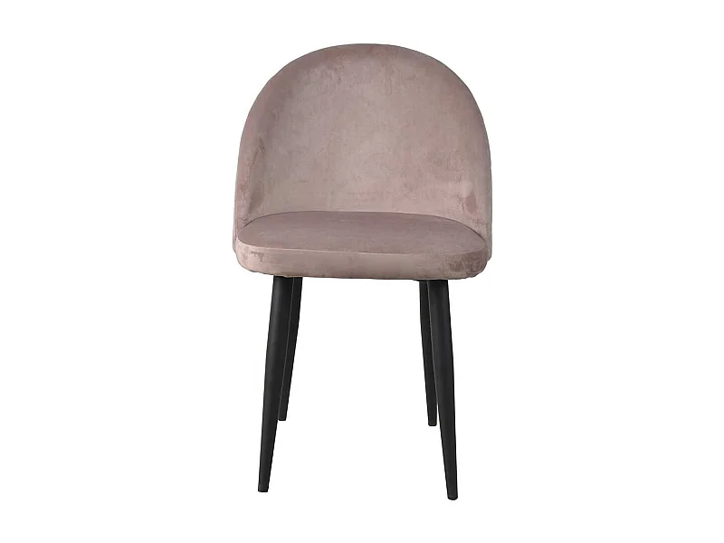 Design Esszimmerstühle in Altrosa Samt Metallgestell (2er Set)