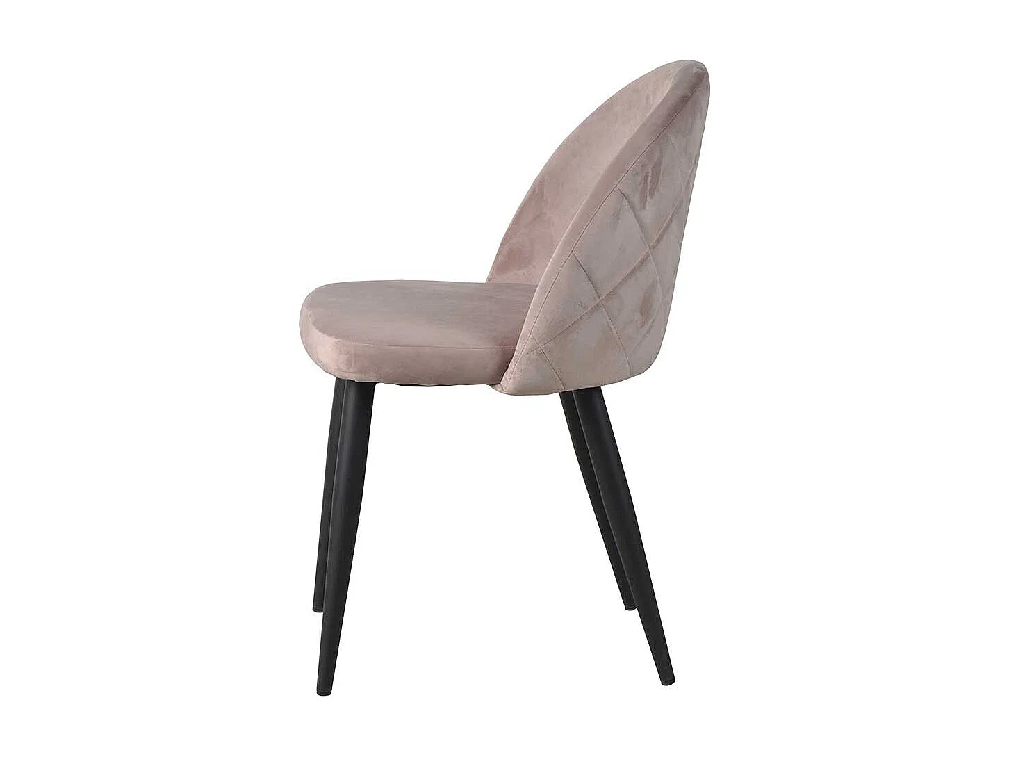 Design Esszimmerstühle in Altrosa Samt Metallgestell (2er Set)