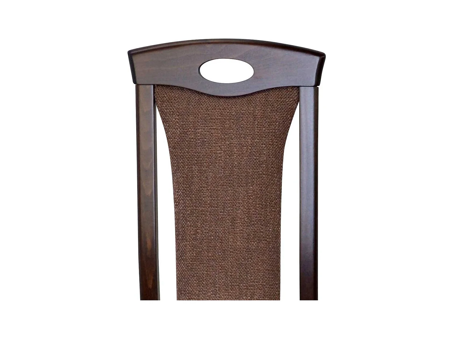 Lehnstuhl Set in Nussbaumfarben Bezug Braun (2er Set)