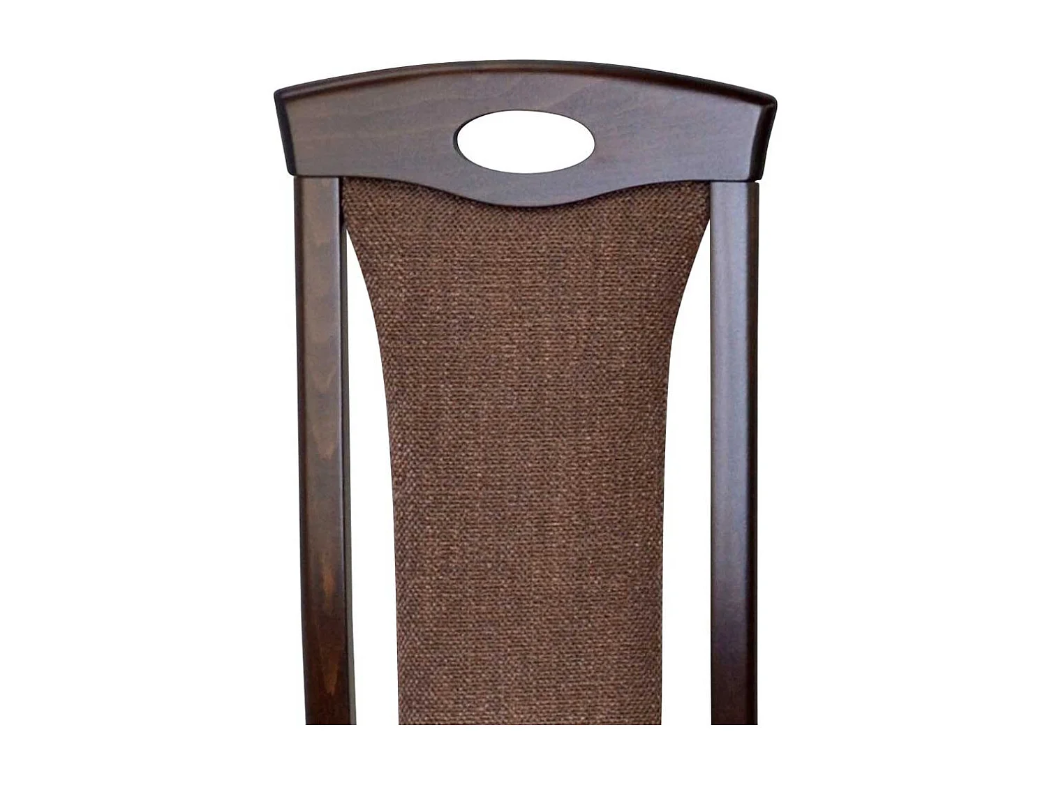 Lehnstuhl Set in Nussbaumfarben Bezug Braun (2er Set)