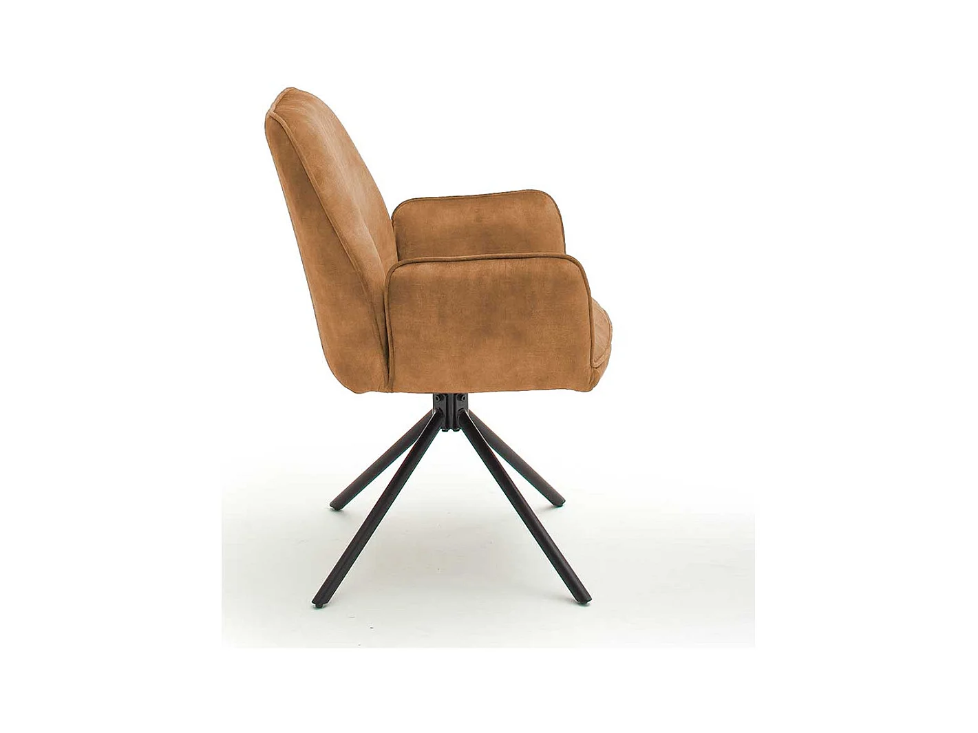 Drehbare Polsterstühle in Ocker Gelb und Schwarz Armlehnen (2er Set)