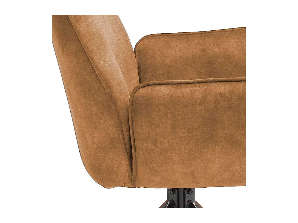 Drehbare Polsterstühle in Ocker Gelb und Schwarz Armlehnen (2er Set)